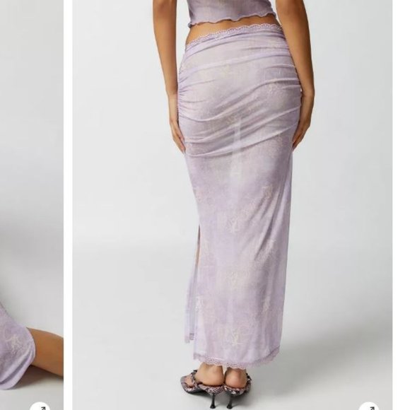 NWT Out From Under Violet Purple Sheer Maxi Skirt - Picture 4 of 8